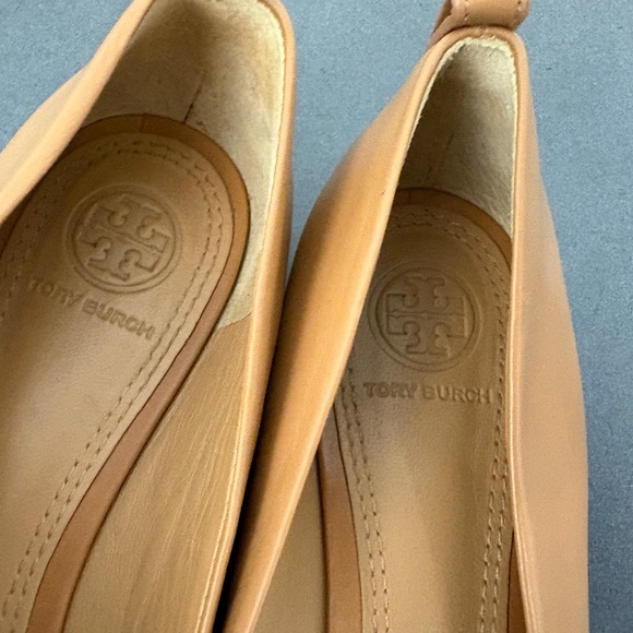 Tory Burch Gabriel Caramel Tan Leather Ballet Flats Size 8M - Picture 7 of 8